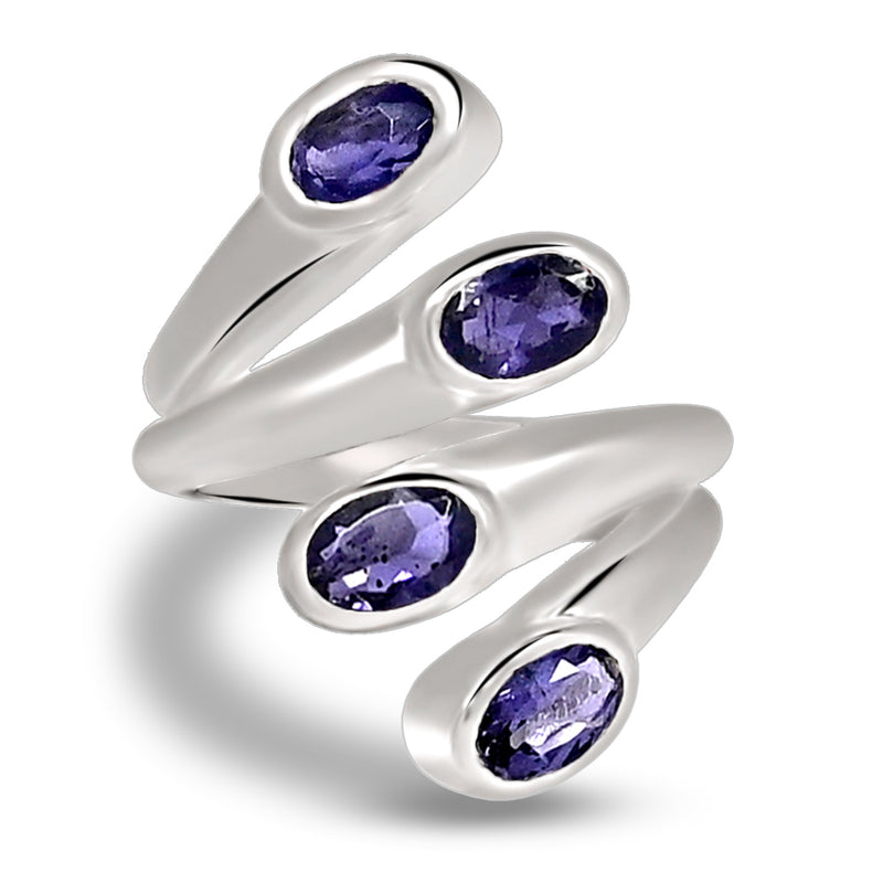 6*4 MM Oval - Iolite Silver Ring - R5054I