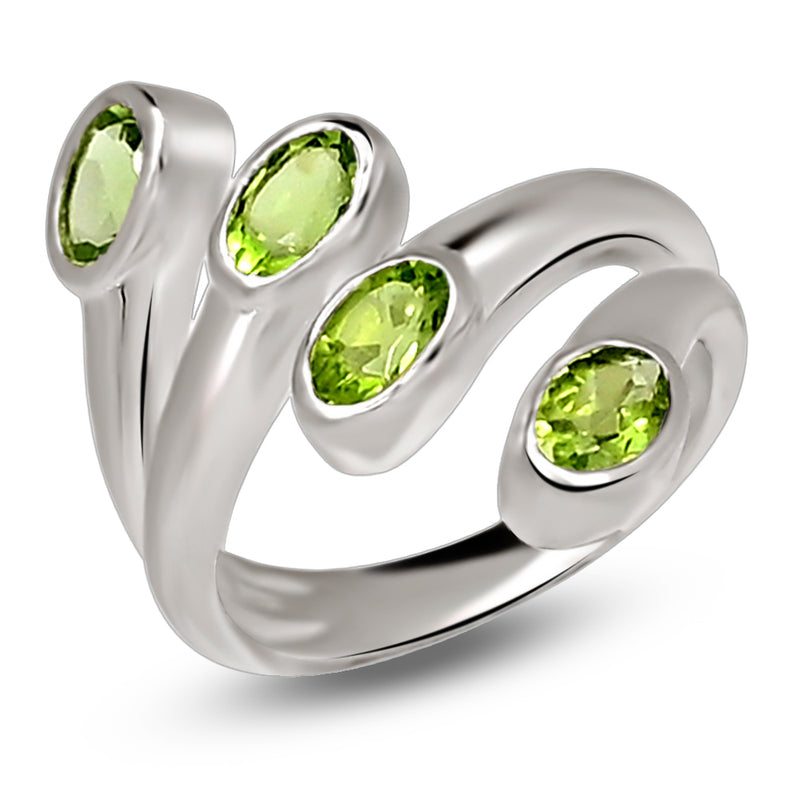 6*4 MM Oval - Peridot Silver Ring - R5054P