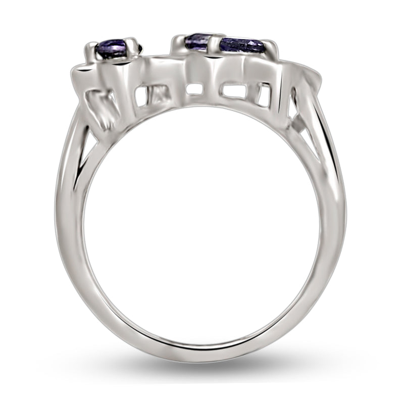 4*4 MM Round - Iolite Silver Ring - R5055I