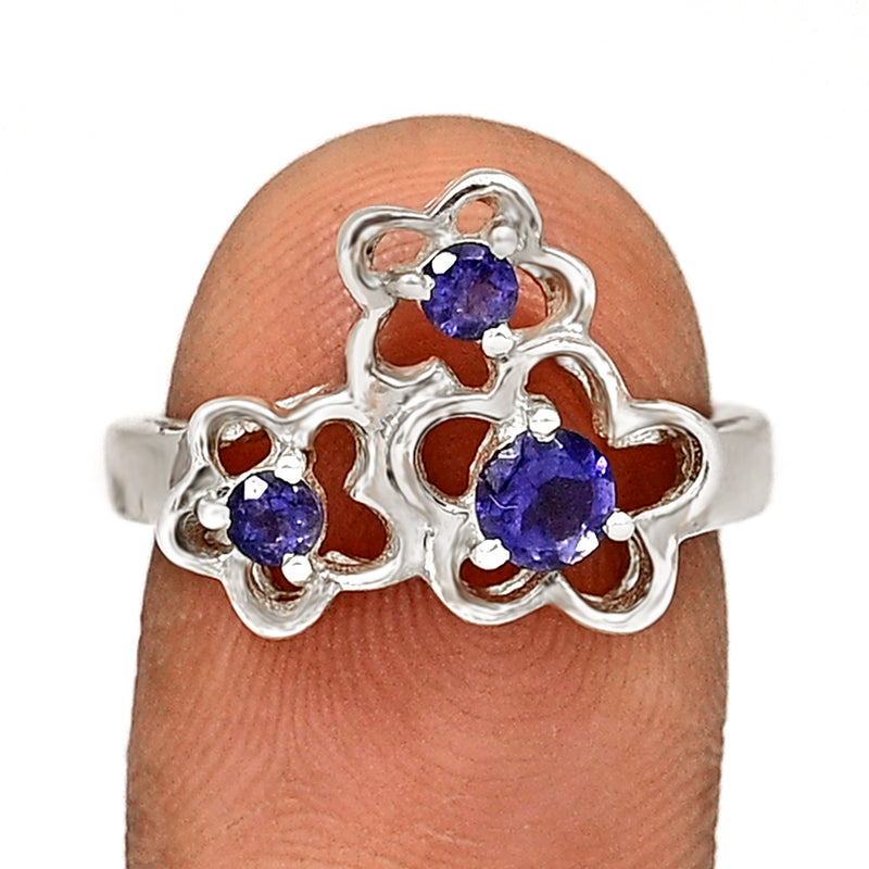 4*4 MM Round - Iolite Silver Ring - R5055I