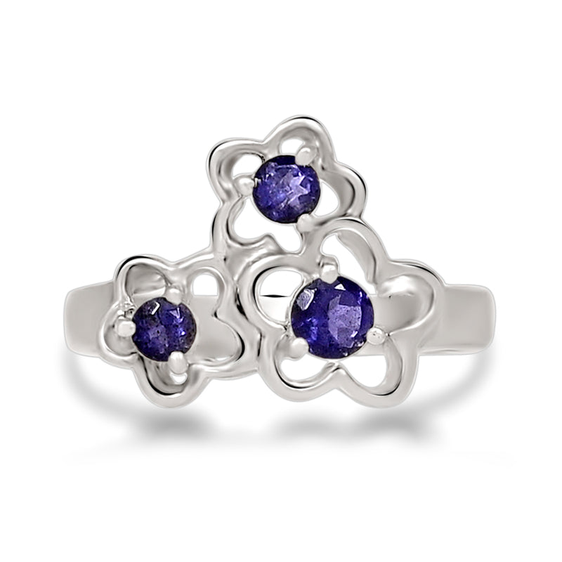 4*4 MM Round - Iolite Silver Ring - R5055I