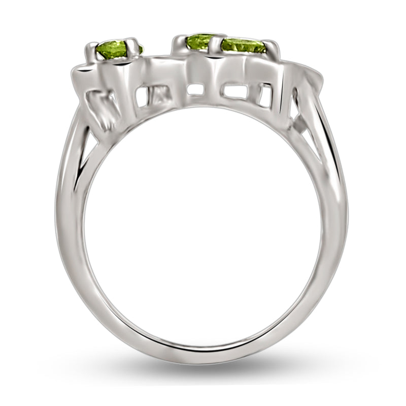 4*4 MM Round - Peridot Silver Ring - R5055P