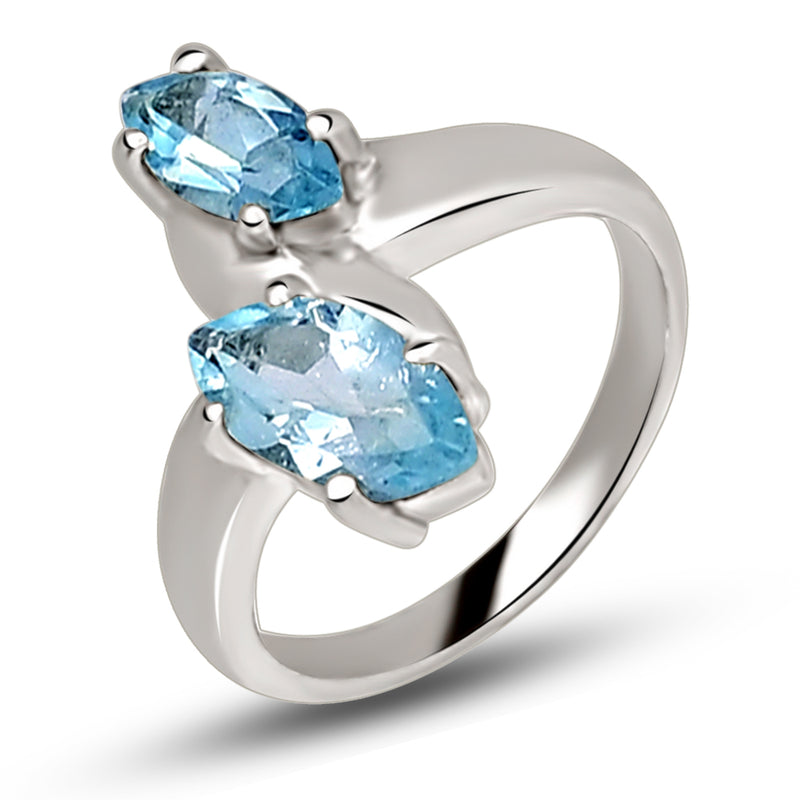 10*5 MM Marquise - Blue Topaz Silver Ring - R5056BT
