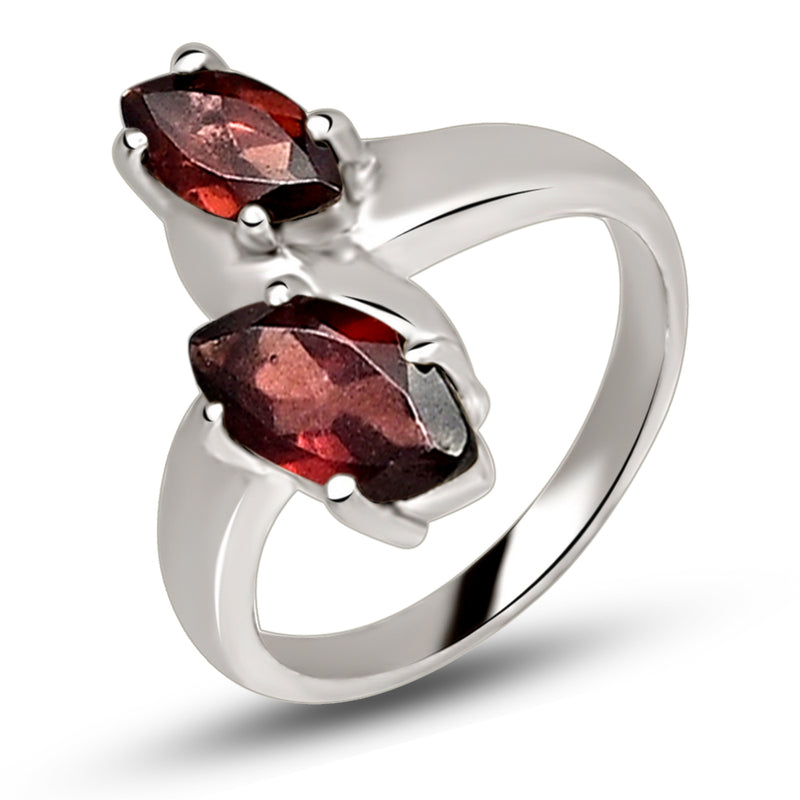 10*5 MM Marquise - Garnet Faceted Silver Ring - R5056G