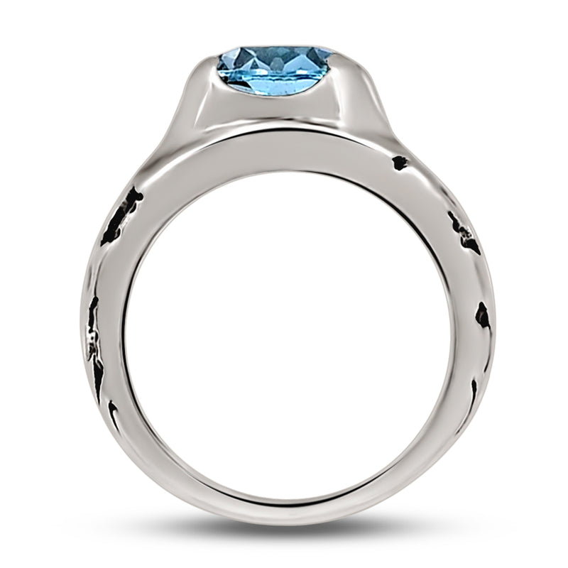 10*8 MM Oval - Blue Topaz Silver Ring - R5057BT
