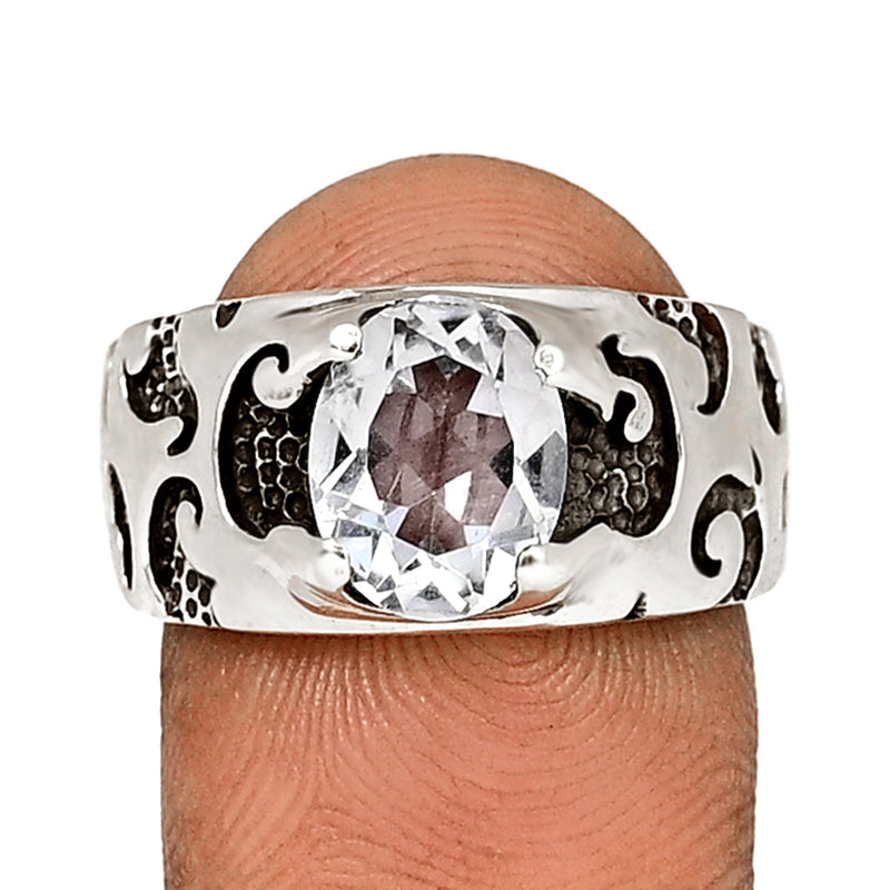 10*8 MM Oval - Crystal Silver Ring - R5057CRY