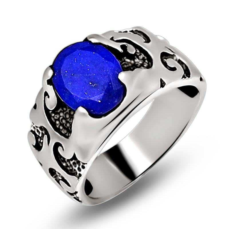10*8 MM Oval - Lapis Silver Ring - R5057LP