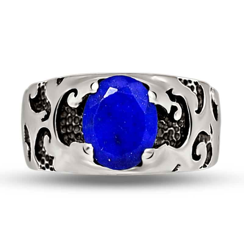 10*8 MM Oval - Lapis Silver Ring - R5057LP