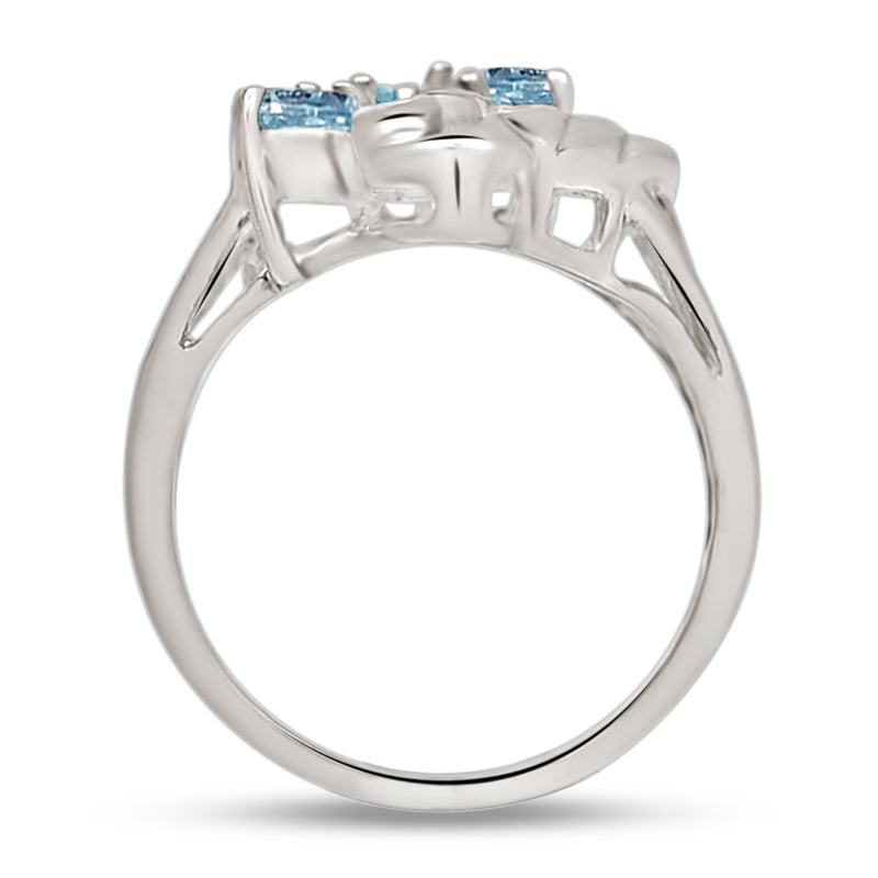 6*4 MM Pear - Blue Topaz Silver Ring - R5060BT