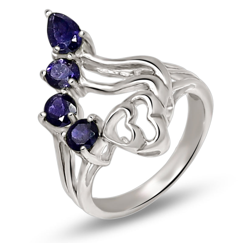 6*4 MM Pear - Iolite Silver Ring - R5060I