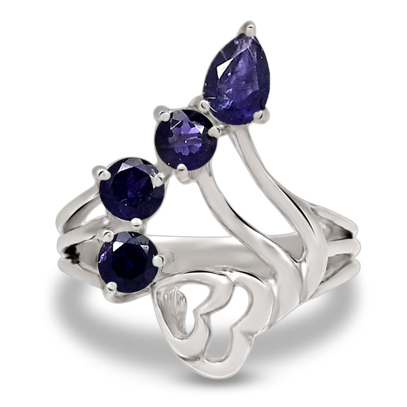 6*4 MM Pear - Iolite Silver Ring - R5060I