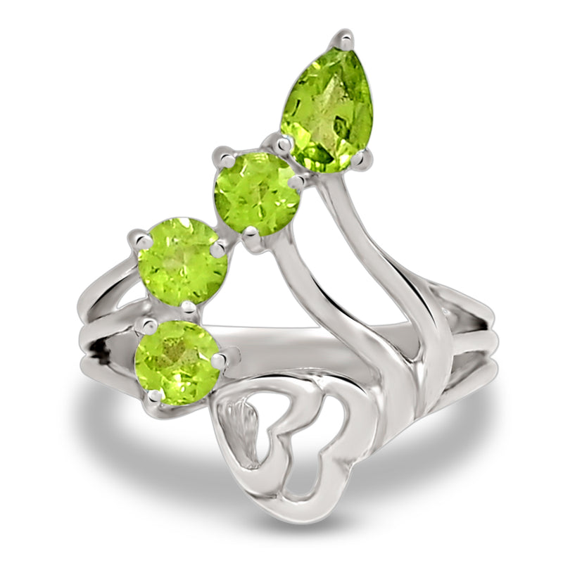 6*4 MM Pear - Peridot Silver Ring - R5060P