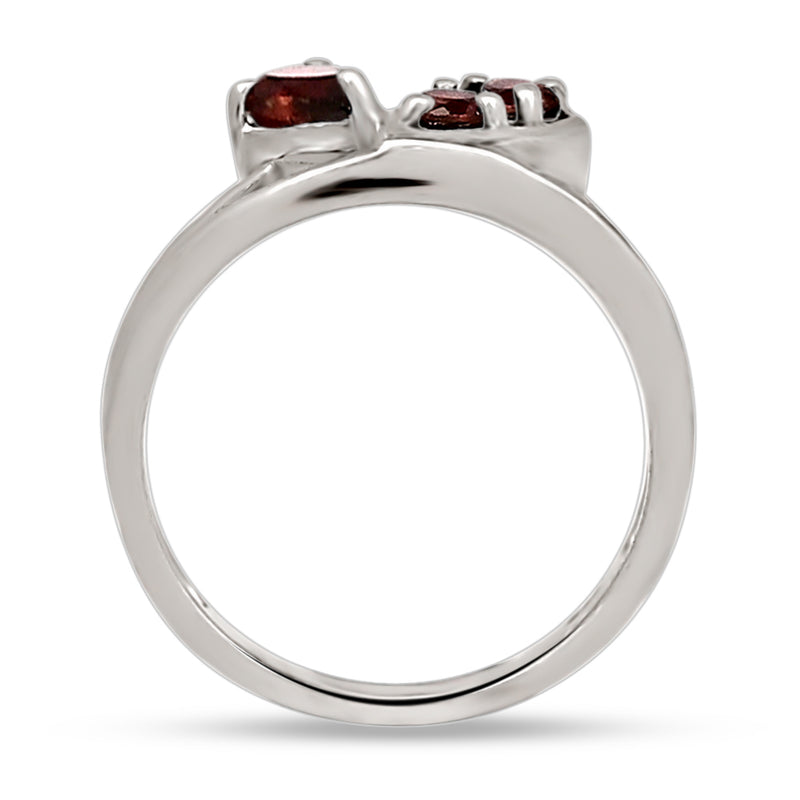 6*4 MM Pear - Garnet Faceted Silver Ring - R5061G
