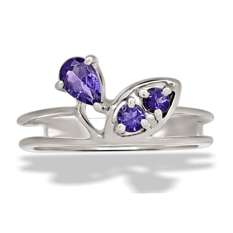6*4 MM Pear - Iolite Silver Ring - R5061I