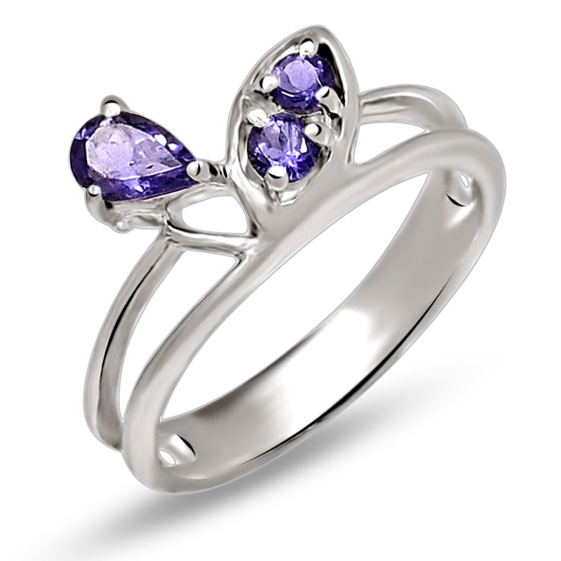 6*4 MM Pear - Iolite Silver Ring - R5061I