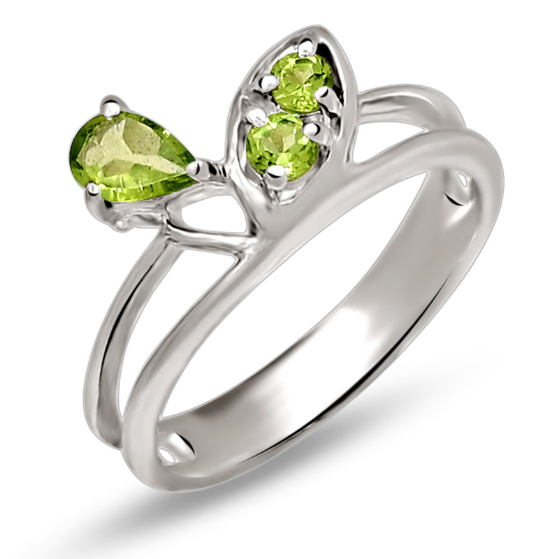 6*4 MM Pear - Peridot Silver Ring - R5061P