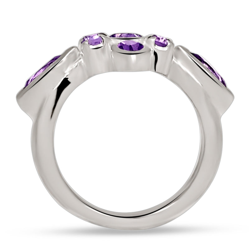 6*3 MM Marquise - Amethyst Faceted Silver Ring - R5063A