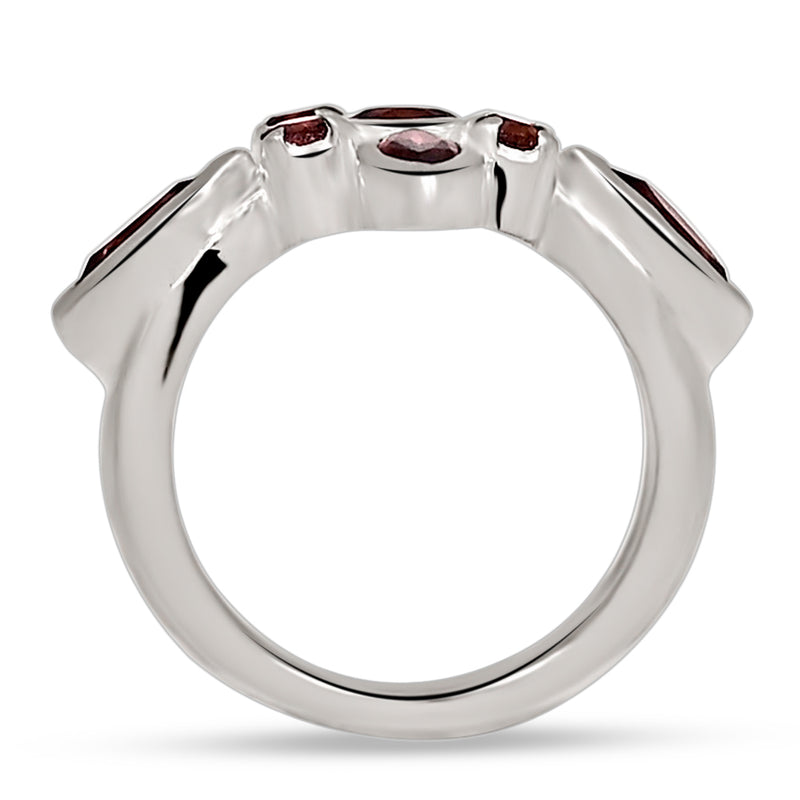 6*3 MM Marquise - Garnet Silver Ring - R5063G