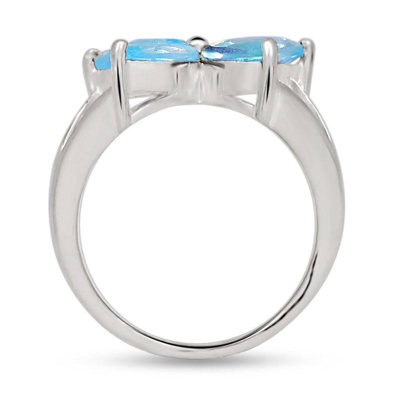 8*4 MM Marquise - Blue Topaz Silver Ring - R5066BT