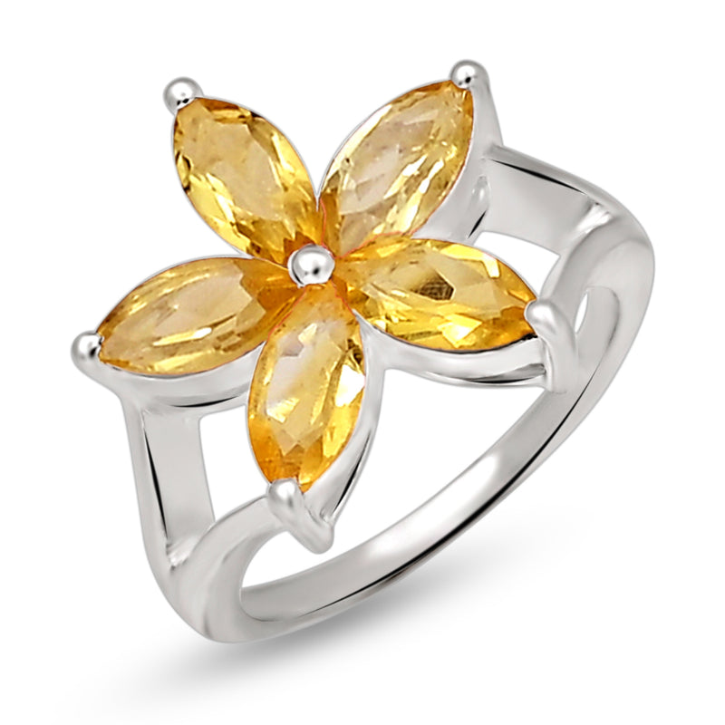 8*4 MM Marquise - Citrine Silver Ring - R5066C