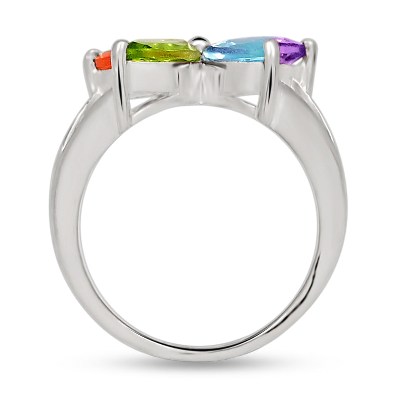 8*4 MM Marquise - Multi Silver Ring - R5066MLT