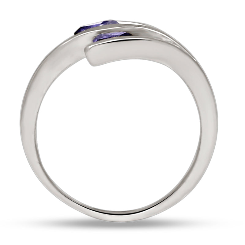 4*4 MM Trillion - Iolite Silver Ring - R5069I