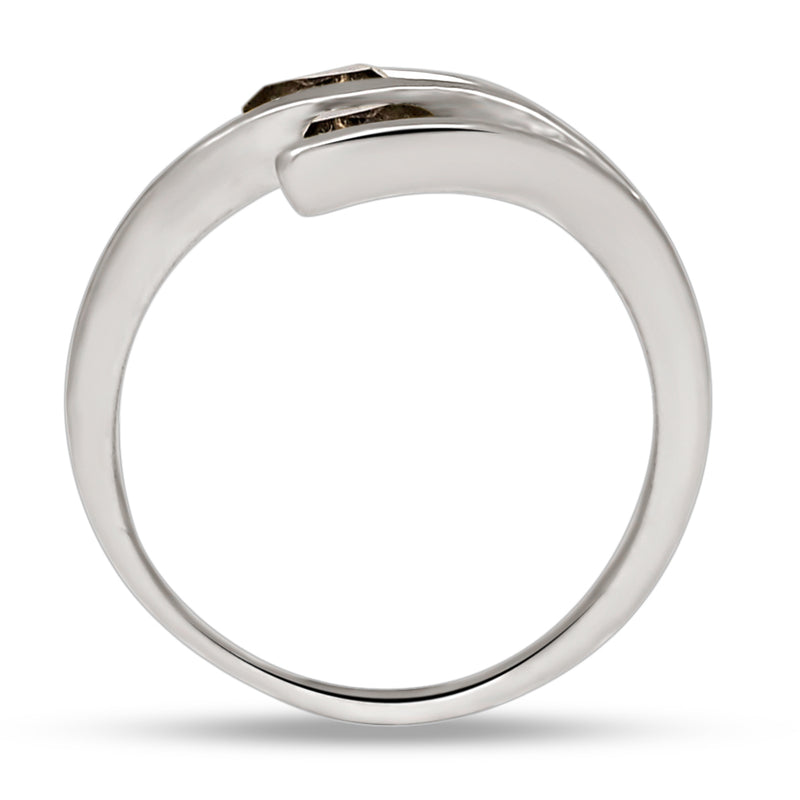 4*4 MM Trillion - Smokey Quartz Silver Ring - R5069SQ