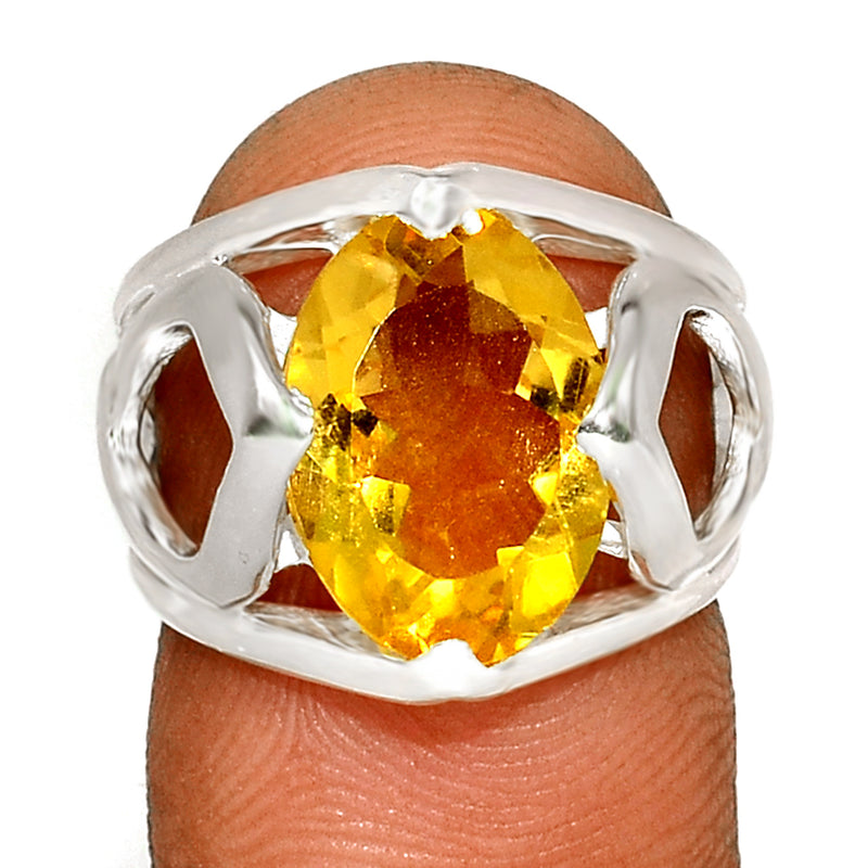 10*14 MM Oval - Citrine Silver Ring - R5070C