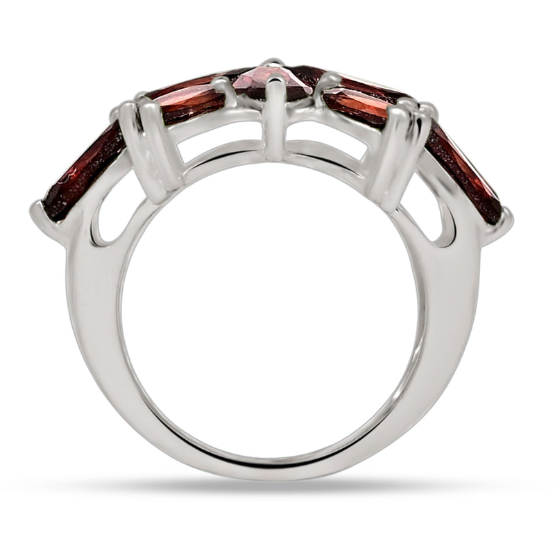 8*4 MM Marquise - Garnet Faceted Silver Ring - R5071G