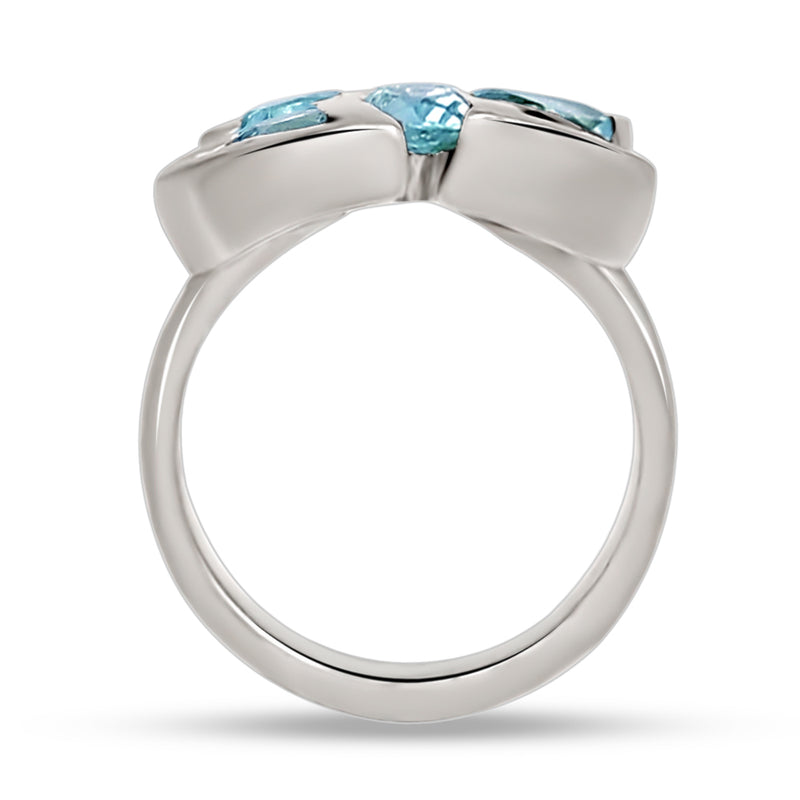 7*5 MM Pear - Blue Topaz Silver Ring - R5072BT