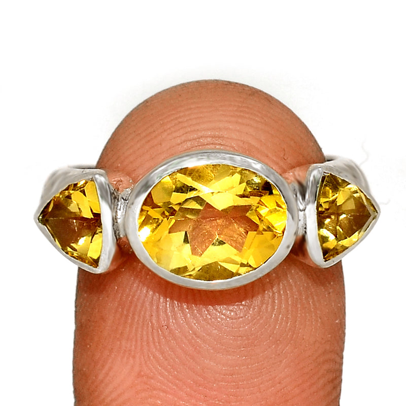 10*8 MM Oval - Citrine Silver Ring - R5073C