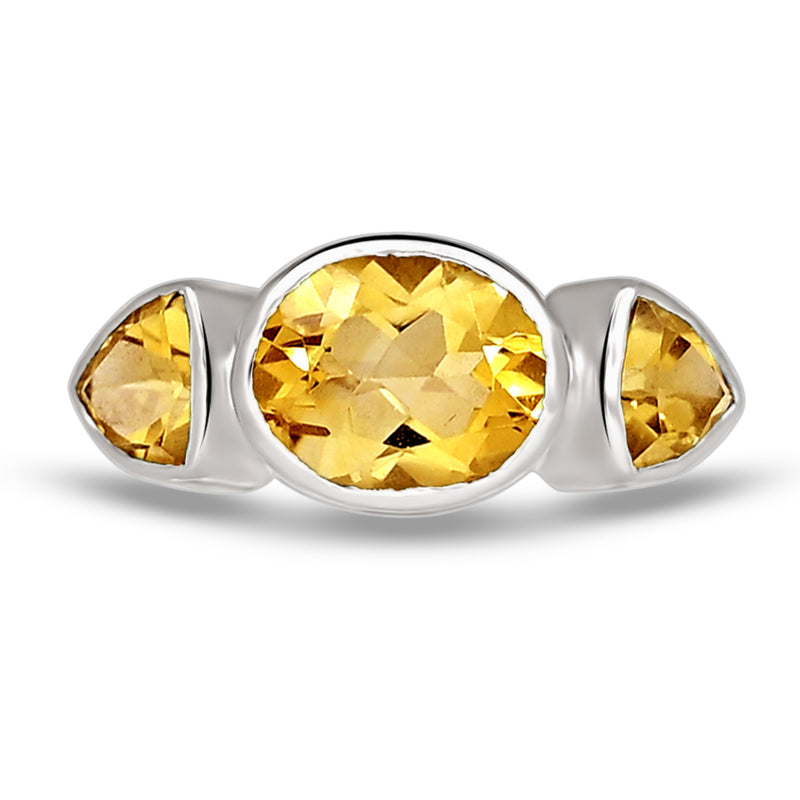 10*8 MM Oval - Citrine Silver Ring - R5073C