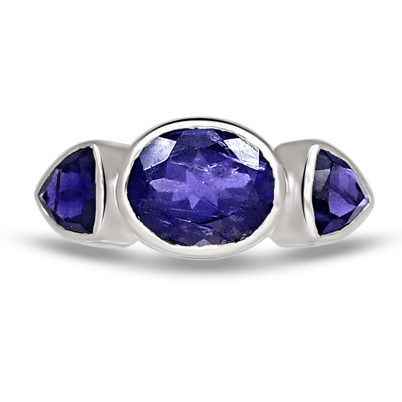 10*8 MM Oval - Iolite Silver Ring - R5073I
