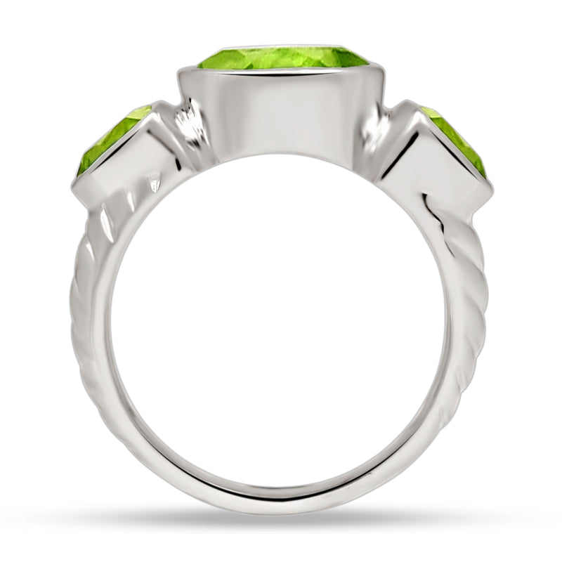 10*8 MM Oval - Peridot Silver Ring - R5073P