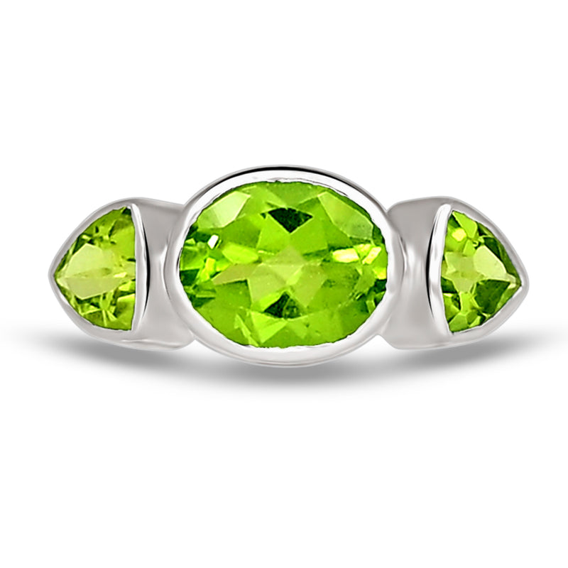 10*8 MM Oval - Peridot Silver Ring - R5073P