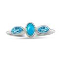 Blue Mohave Tq With Blue Topaz Silver Ring - R5353BMTWBT