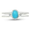 Blue Mohave Tq With White Topaz Silver Ring - R5359BMTWWT