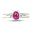 Pink Tourmaline With White Topaz Silver Ring - R5359PTWWT