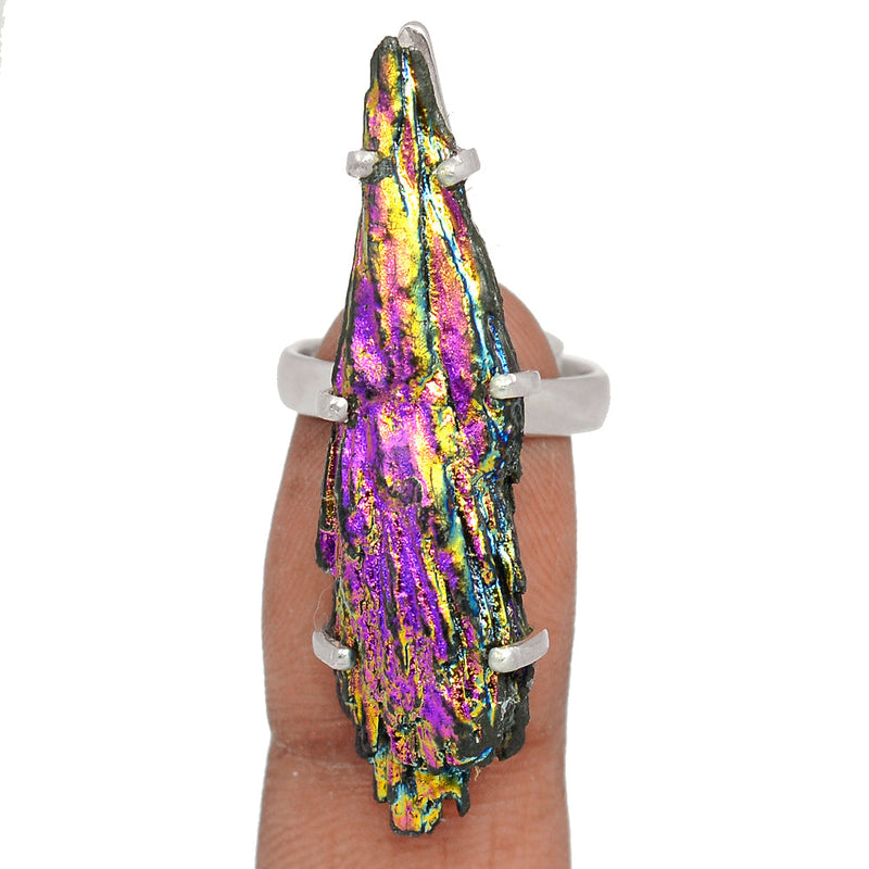 Claw - Rainbow Aura Kyanite Ring - RAKR313