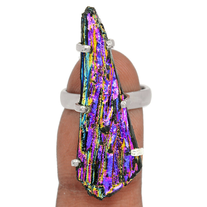 Claw - Rainbow Aura Kyanite Ring - RAKR314