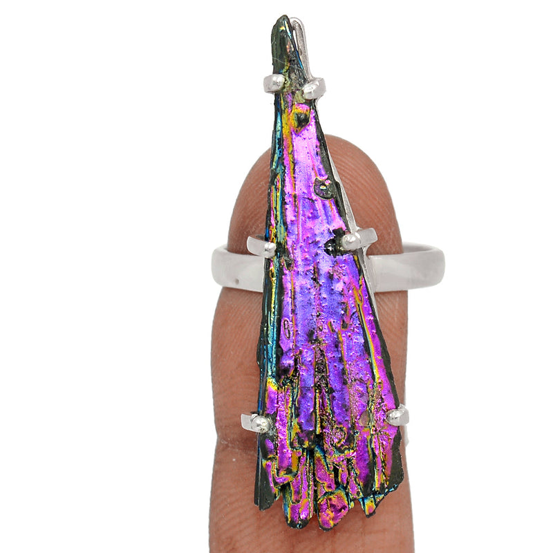 Claw - Rainbow Aura Kyanite Ring - RAKR321