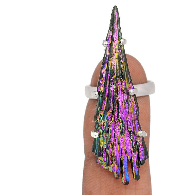 Claw - Rainbow Aura Kyanite Ring - RAKR324