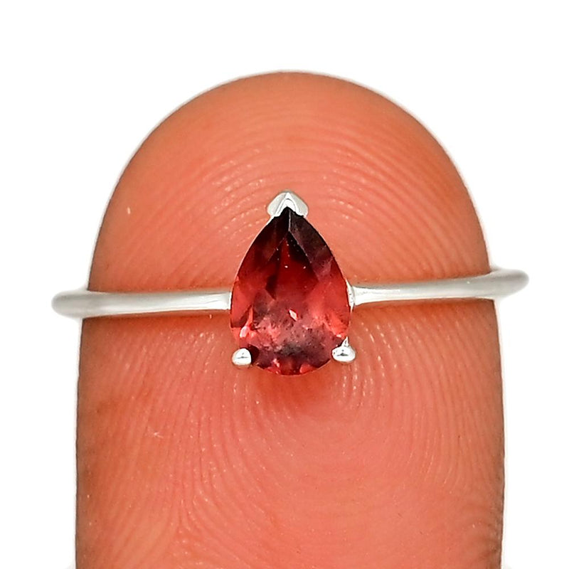 7*5 MM Pear - Garnet Faceted Silver Ring - RBC301-G Catalogue