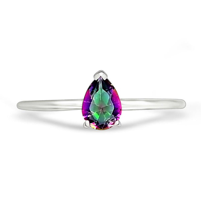 7*5 MM Pear - Mystic Topaz Silver Ring - RBC301-MT Catalogue