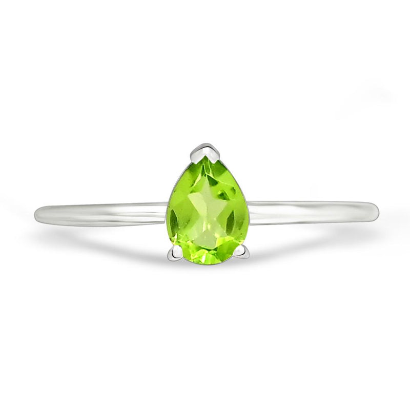 7*5 MM Pear - Peridot Silver Ring - RBC301-P Catalogue