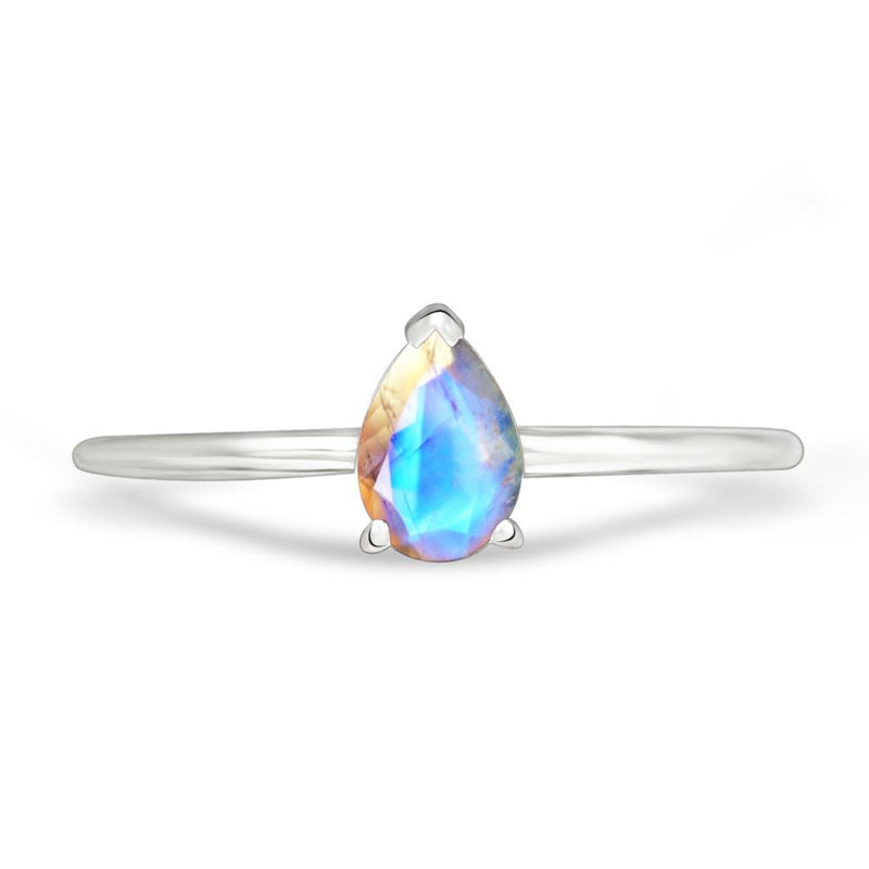 7*5 MM Pear - Rainbow Moonstone - Faceted Jewelry Ring - RBC301-RMF Catalogue