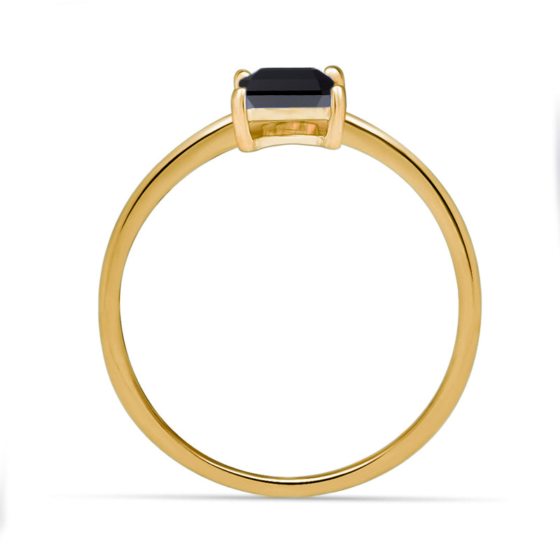5*5 MM Square - 18k Gold Vermeil - Black Spinel Faceted Jewelry Ring - RBC302G-BS Catalogue