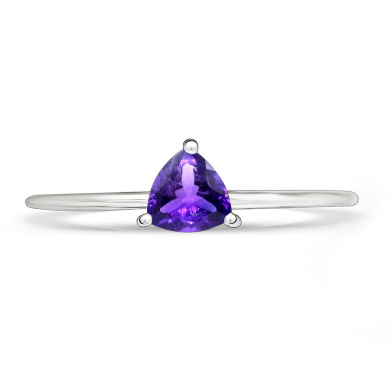 5*5 MM Trillion - Amethyst Faceted Ring - RBC303-A Catalogue