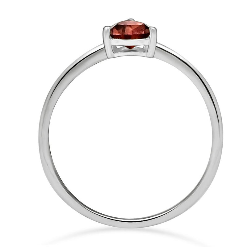 5*5 MM Trillion - Garnet Faceted Silver Ring - RBC303-G Catalogue