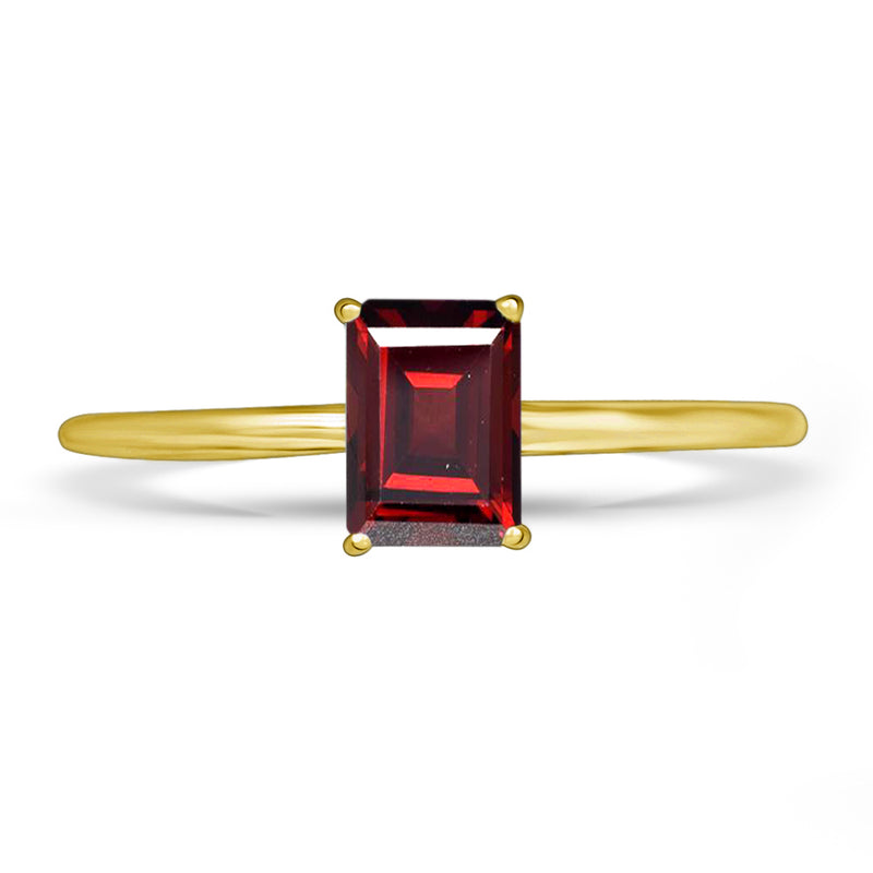 7*5 MM Octo - 18k Gold Vermeil - Garnet Faceted Ring - RBC304G-GRF Catalogue